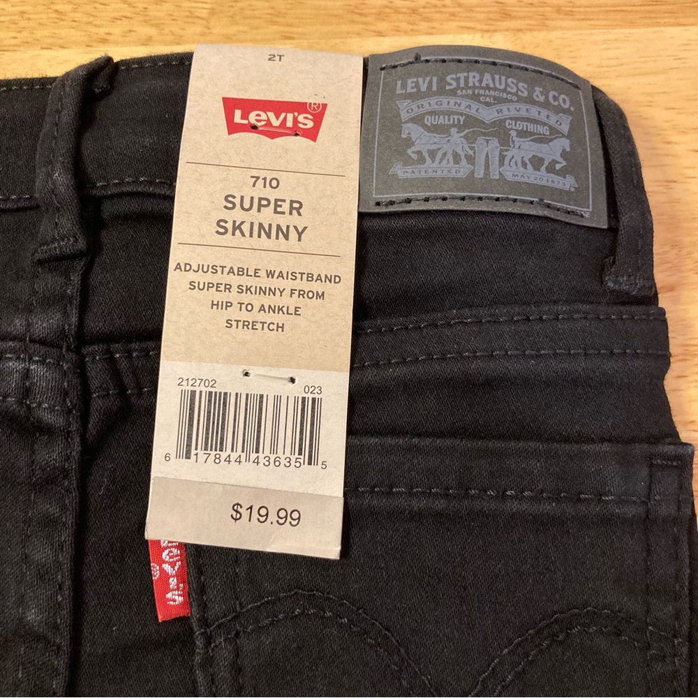 Girls 2T Levi’s 710 Super Skinny Jeans Black NWT - Picture 8 of 13